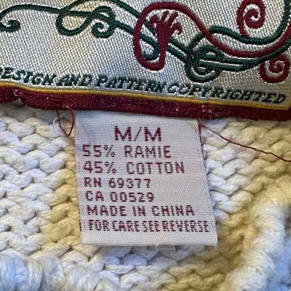 Vintage Ugly Christmas Sweater 3D Tree & Candles Crystal Kobe MEDIUM - Picture 8 of 9